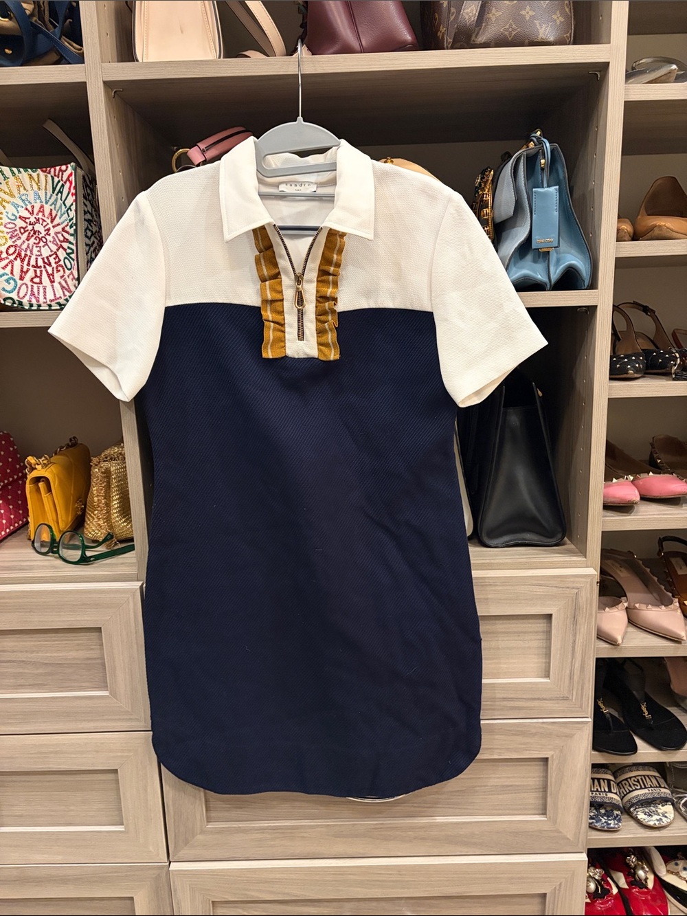 Sandro Paris Cream Knit Top